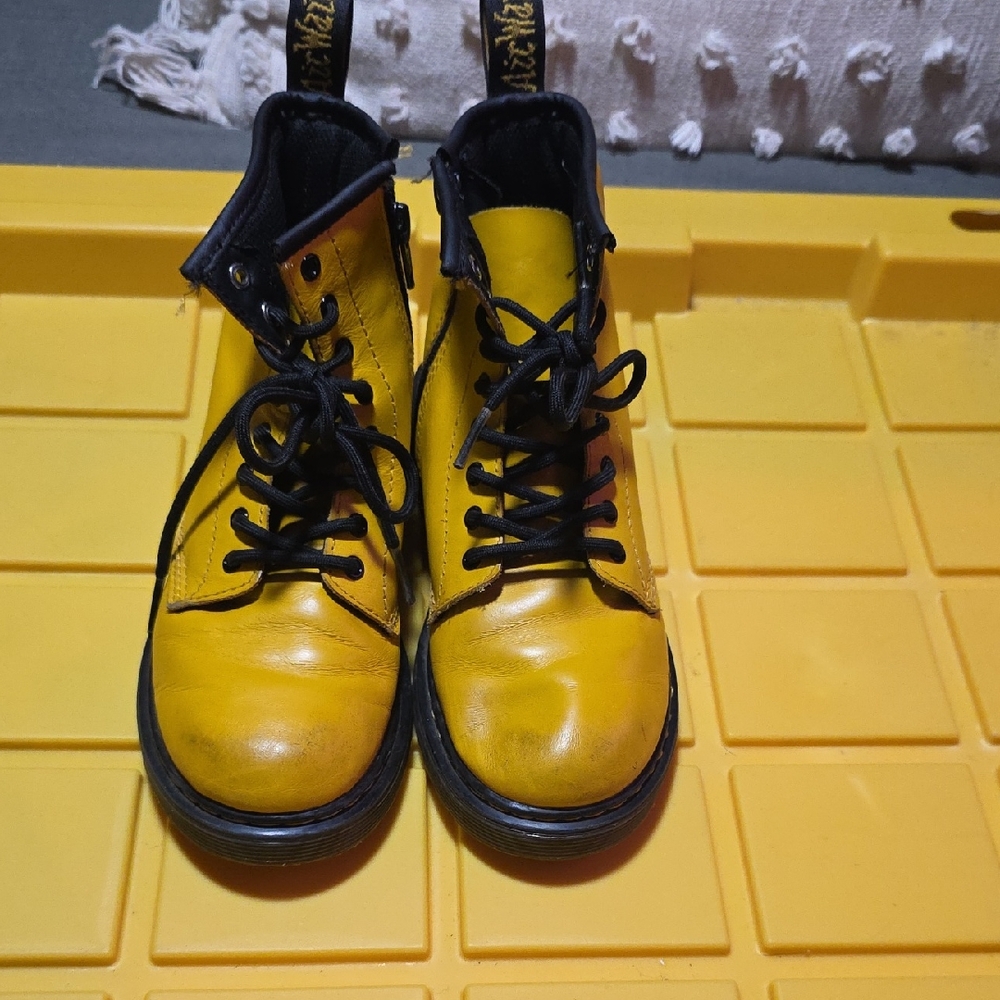 Dr. Martens Black and Yellow Boots